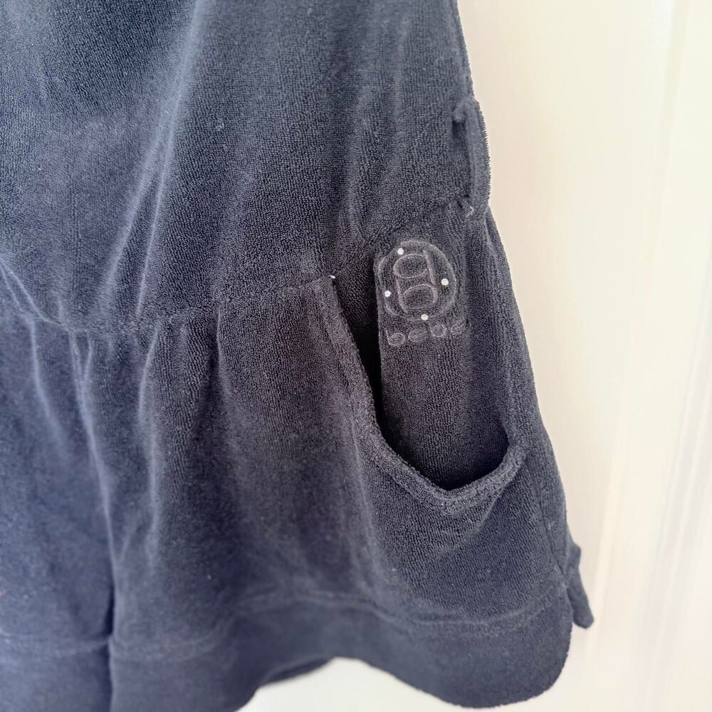Vintage Bebe Black Velour Halter Romper - Size M - Picture 2 of 8